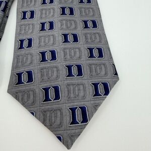 Duke University Blue Devils Mens Silk Necktie Gray Blue Logo NCAA Hand Made Tie